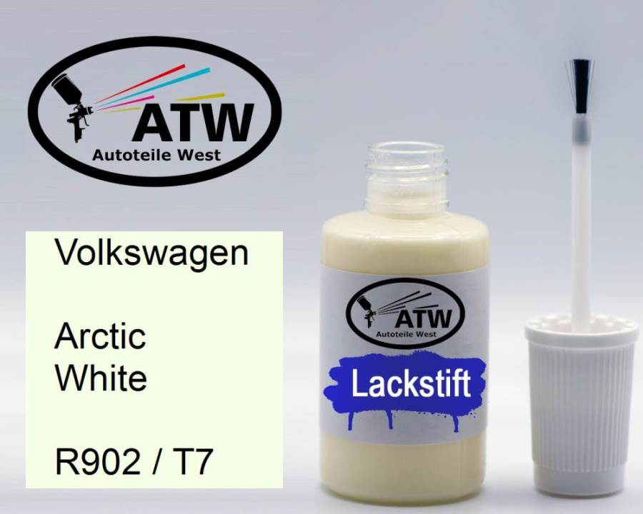 Volkswagen, Arctic White, R902 / T7: 20ml Lackstift, von ATW Autoteile West.